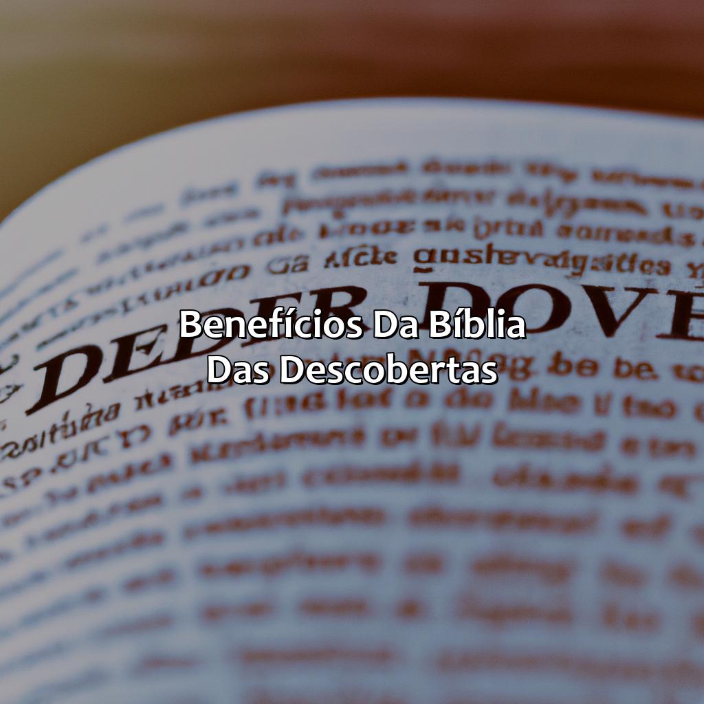 Benefícios da bíblia das descobertas-a bíblia das descobertas, 
