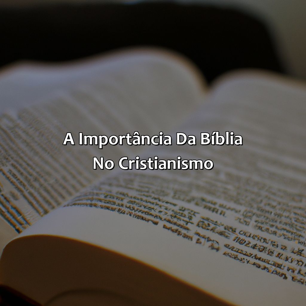 A Importância da Bíblia no Cristianismo-a bíblia é, 