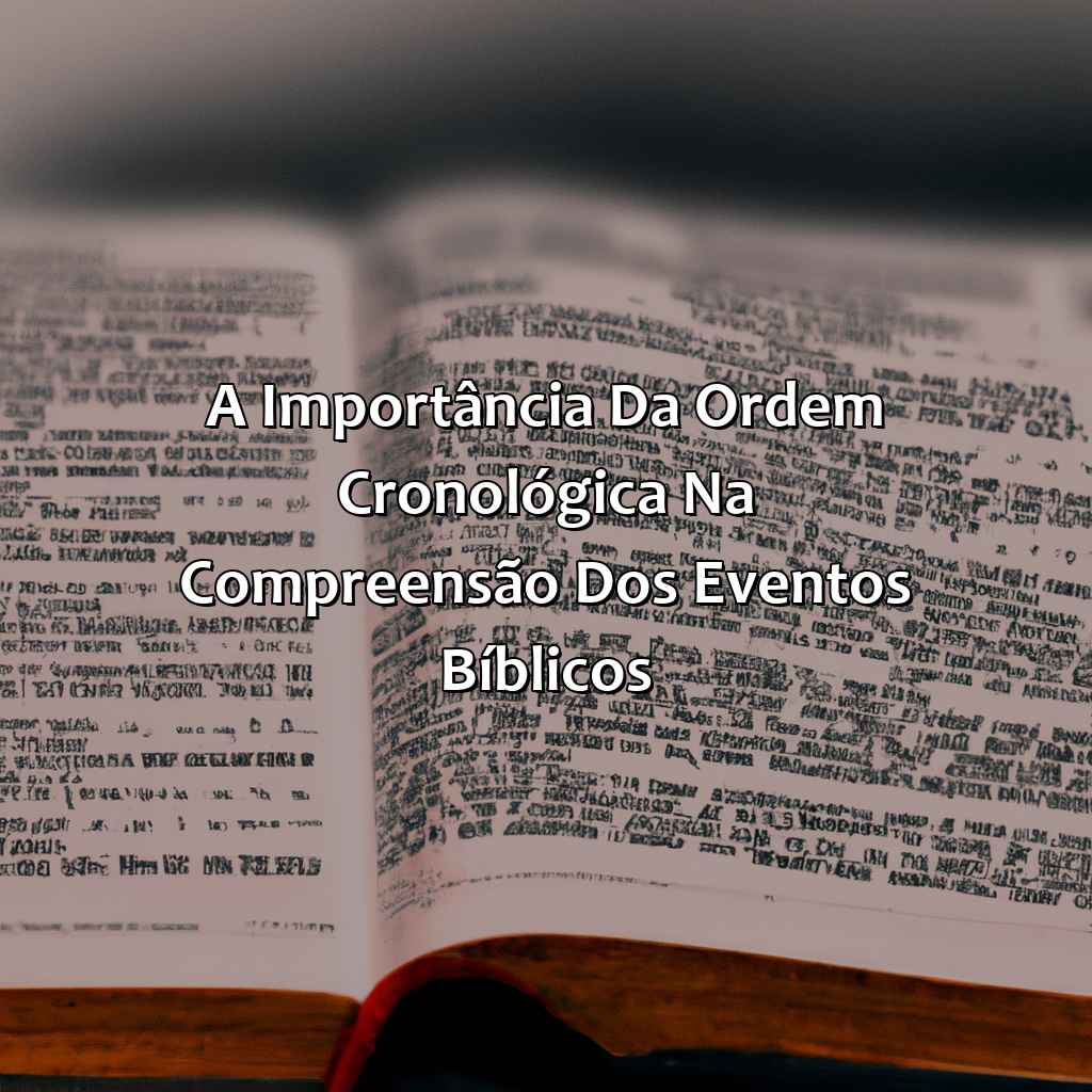 A Importância da Ordem Cronológica na Compreensão dos Eventos Bíblicos.-a bíblia em ordem cronológica, 