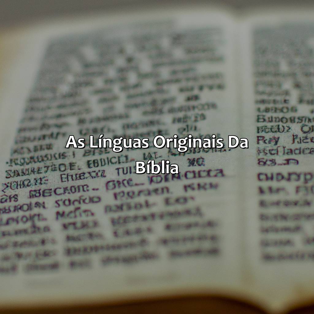 As línguas originais da Bíblia-a lingua na bíblia, 