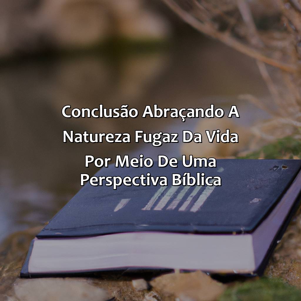 Conclusão: Abraçando a natureza fugaz da vida por meio de uma perspectiva bíblica.-a vida é passageira bíblia, 