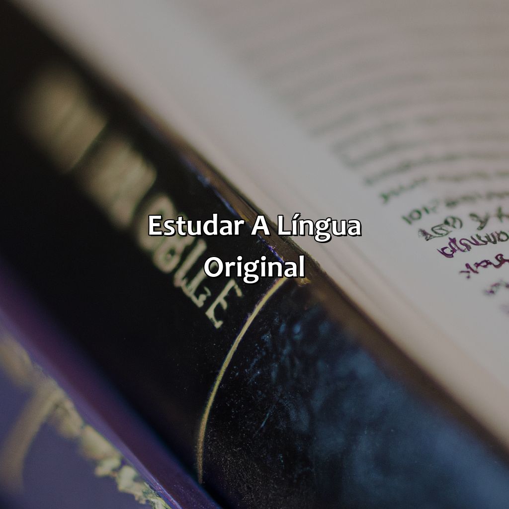 Estudar a língua original-como ler a bíblia corretamente, 