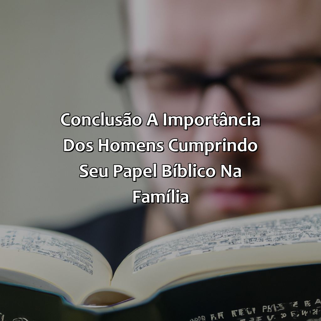 Conclusão: A Importância dos Homens Cumprindo Seu Papel Bíblico na Família-o papel do homem na familia segundo a bíblia, 