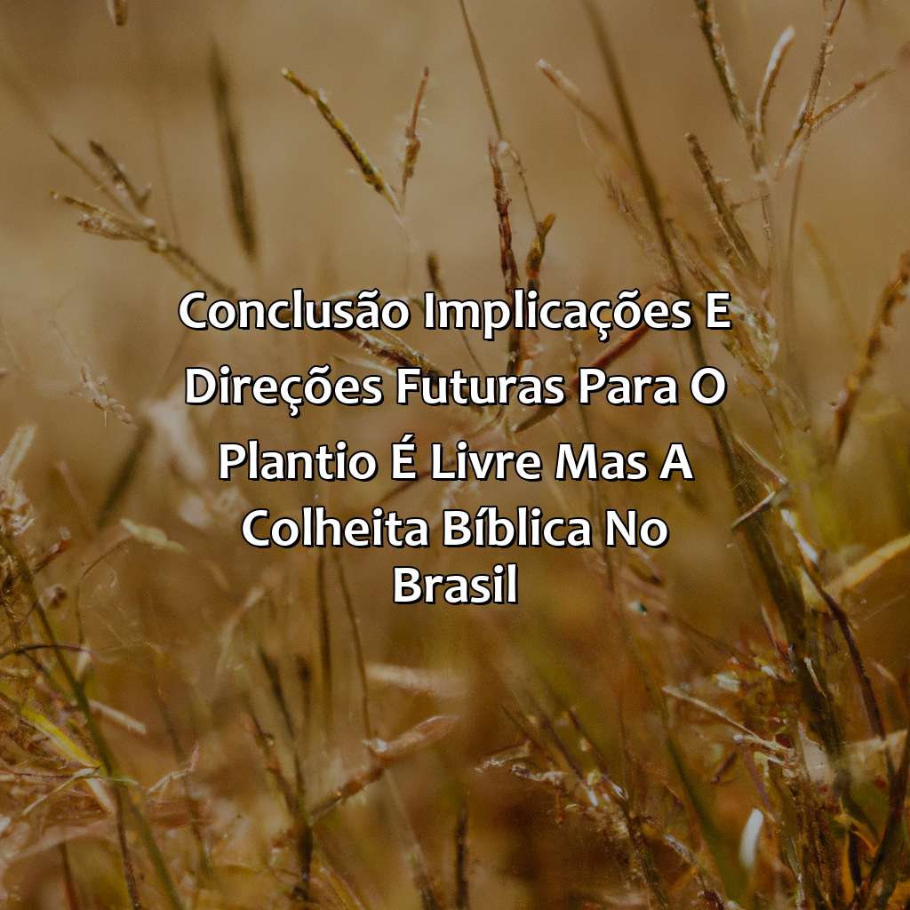 Conclusão: Implicações e direções futuras para o plantio é livre mas a colheita bíblica no Brasil.-o plantio é livre mas a colheita bíblia, 
