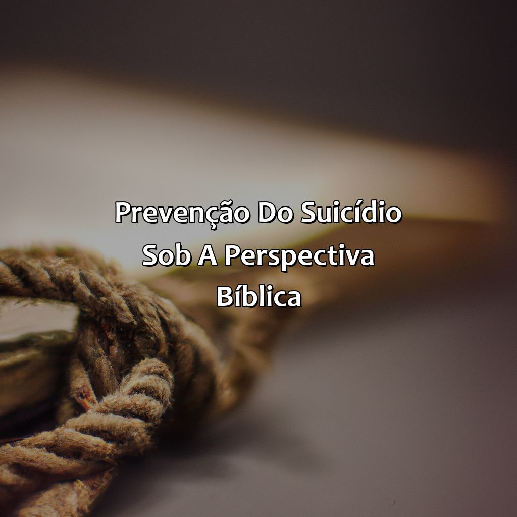 Prevenção do Suicídio sob a Perspectiva Bíblica-o que a bíblia diz sobre suicídio, 