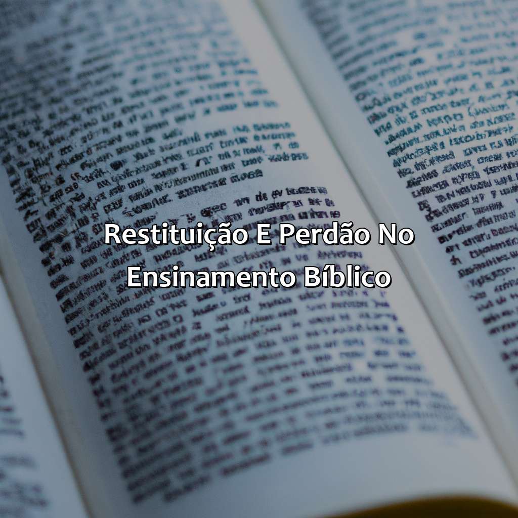 Restituição e perdão no ensinamento bíblico-o que a bíblia fala sobre matar ladrão, 