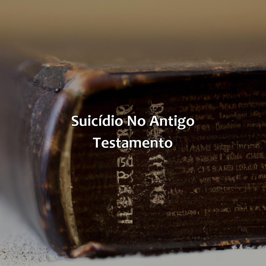 Suicídio no Antigo Testamento-o que a bíblia fala sobre suicídio, 