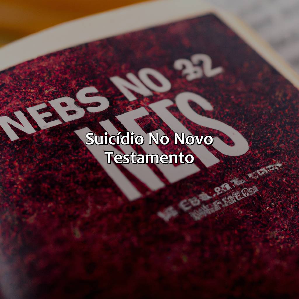 Suicídio no Novo Testamento-o que a bíblia fala sobre suicídio, 