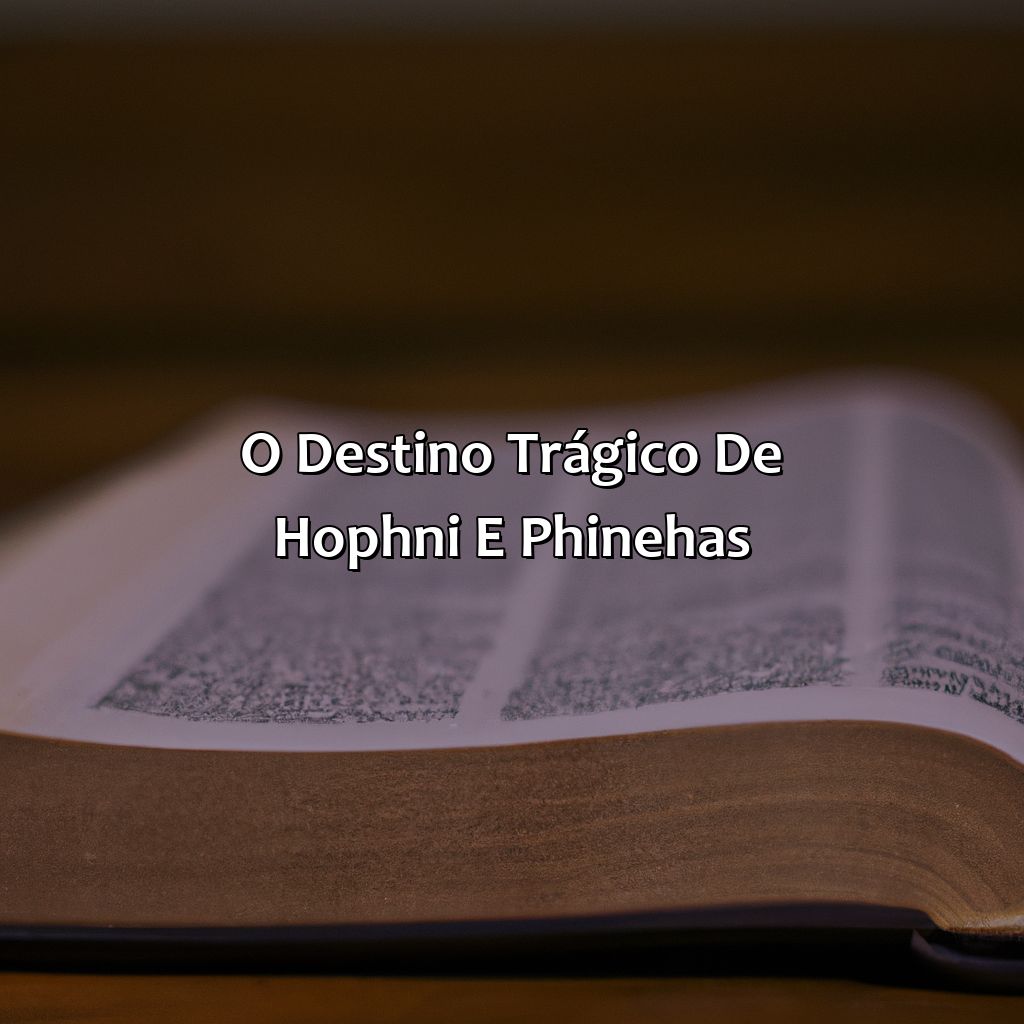 O Destino Trágico de Hophni e Phinehas-o que aconteceu com os filhos de samuel na bíblia, 