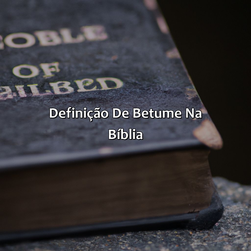 Definição de Betume na Bíblia-o que é betume na bíblia, 