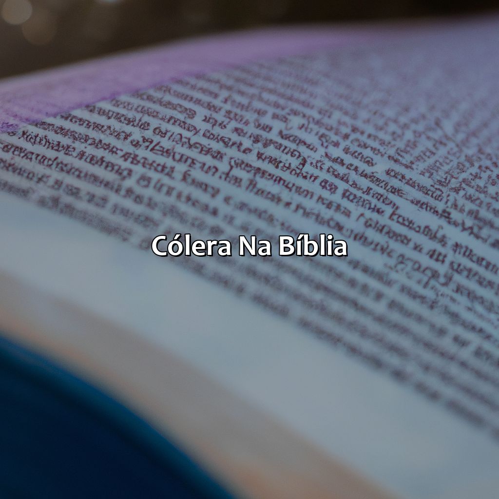 Cólera na Bíblia-o que é cólera na bíblia, 