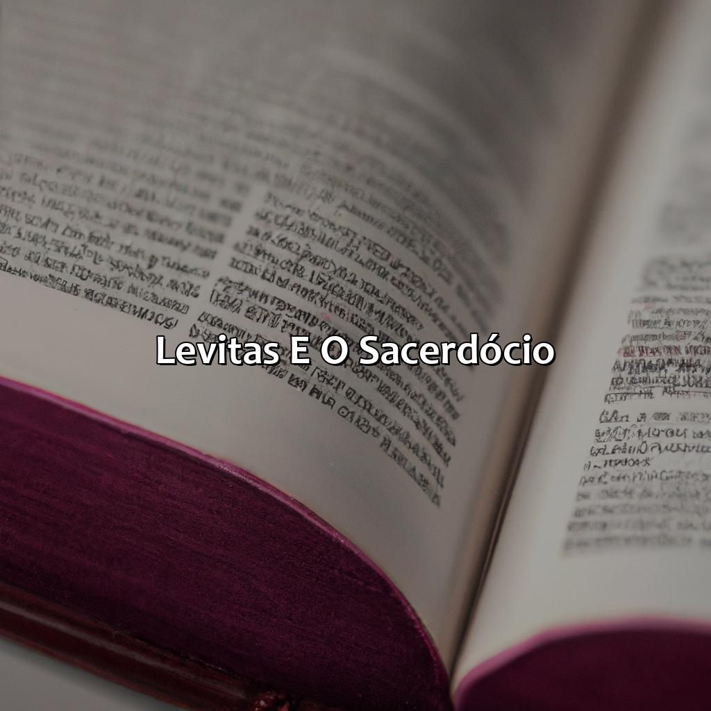 Levitas e o Sacerdócio-o que é levita na bíblia, 