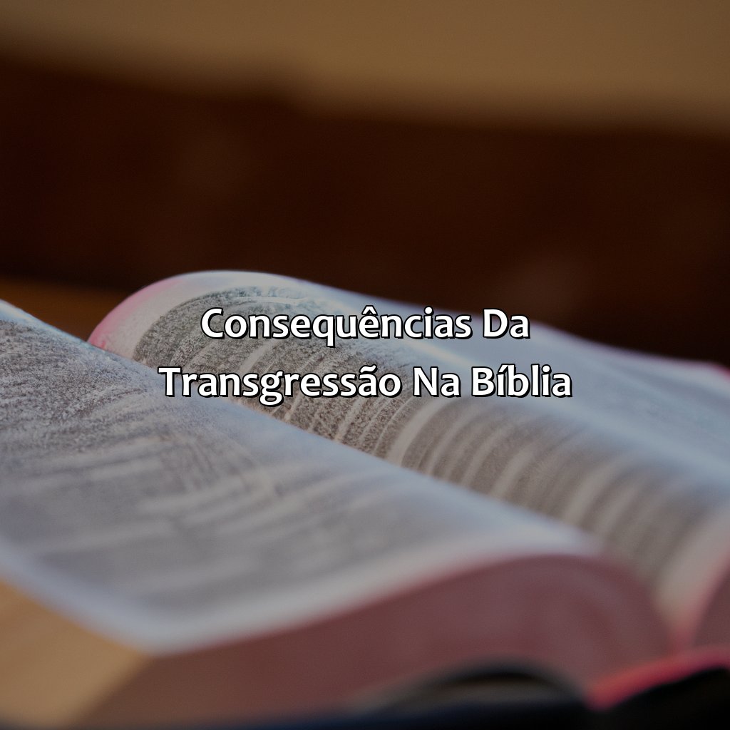Consequências da Transgressão na Bíblia-o que é transgressão na bíblia, 