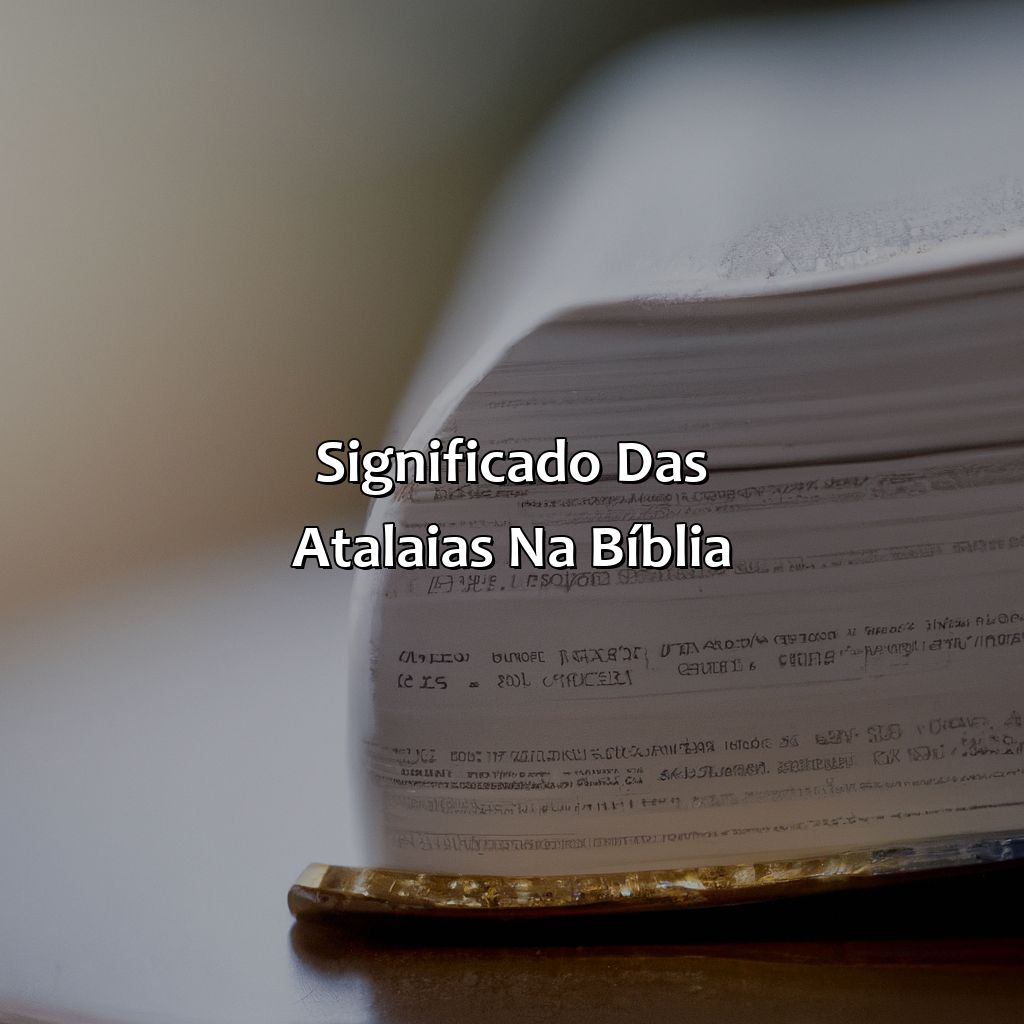 Significado das Atalaias na Bíblia-o que significa atalaias na bíblia, 