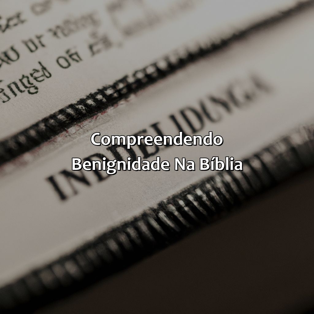 Compreendendo Benignidade na Bíblia-o que significa benignidade na bíblia, 