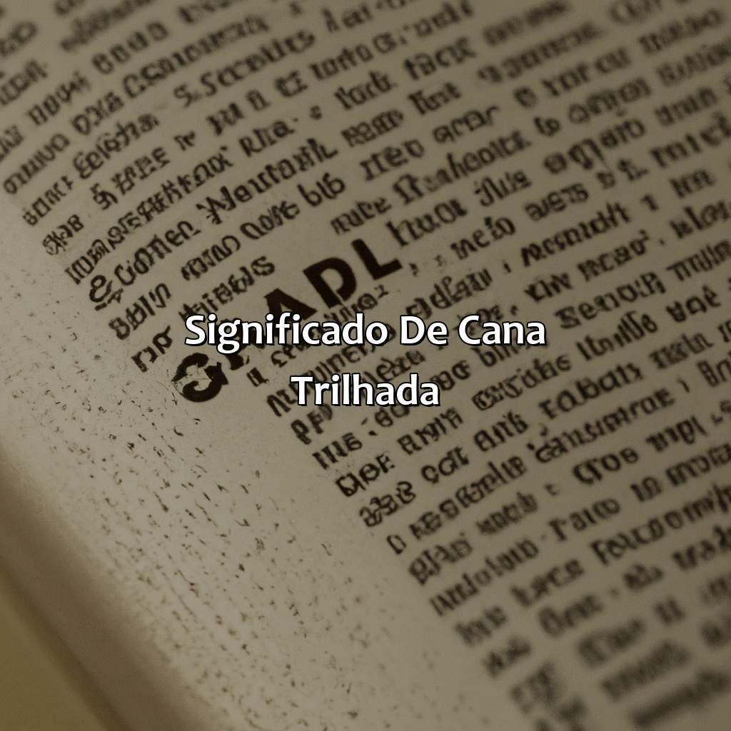 Significado de Cana Trilhada-o que significa cana trilhada na bíblia, 