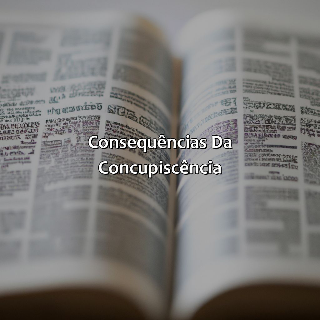 Consequências da Concupiscência-o que significa concupiscência na bíblia, 