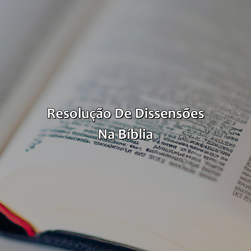 Resolução de Dissensões na Bíblia-o que significa dissensões na bíblia, 