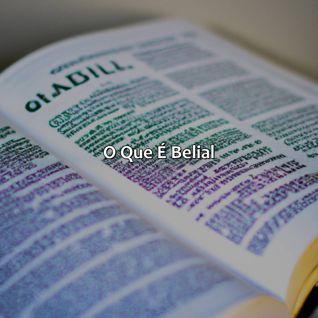 O que é Belial?-o que significa filho de belial na bíblia, 