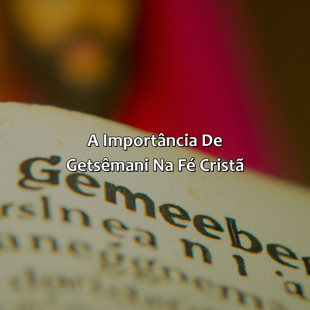 A importância de Getsêmani na fé cristã-o que significa getsêmani na bíblia, 