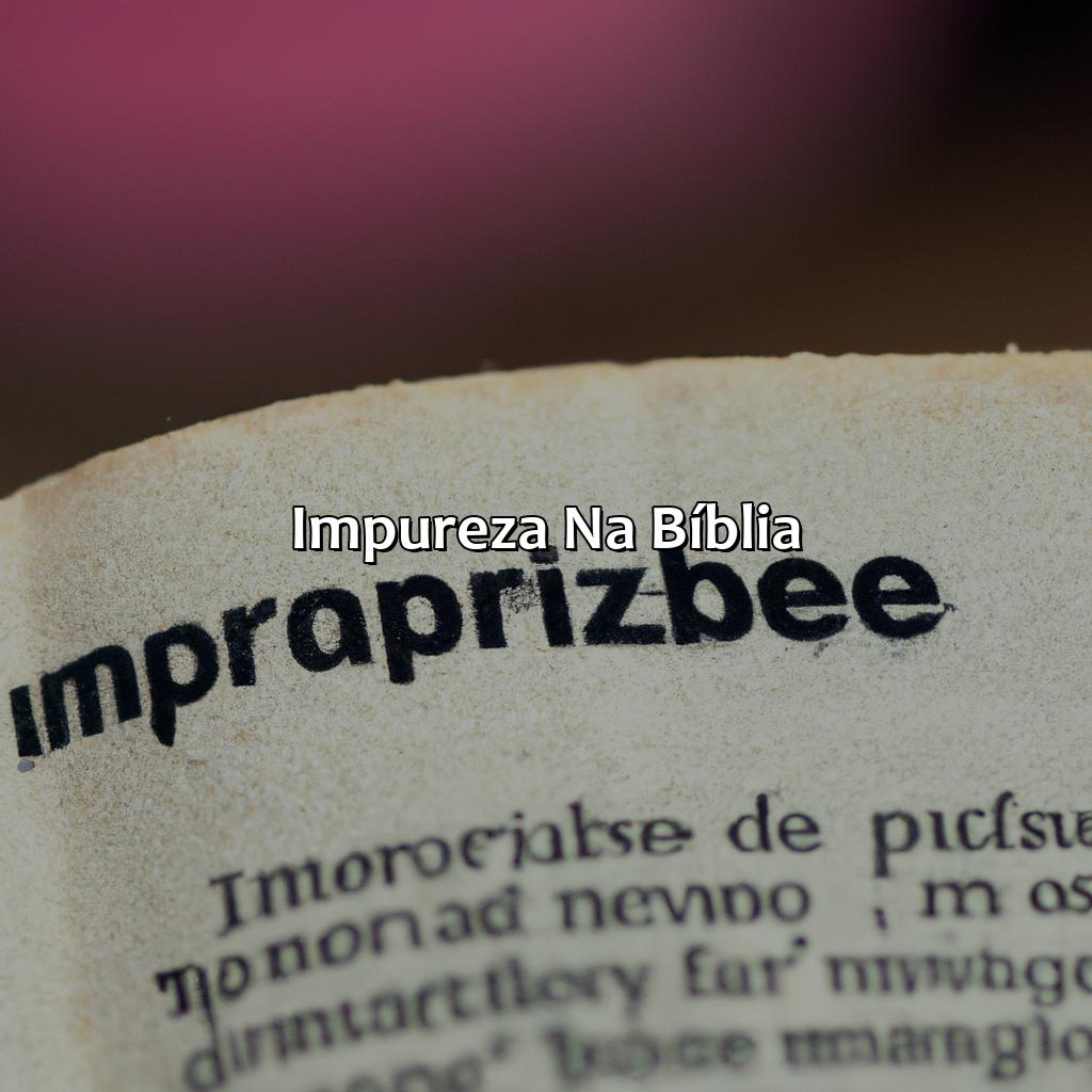 Impureza na Bíblia-o que significa impureza na bíblia, 