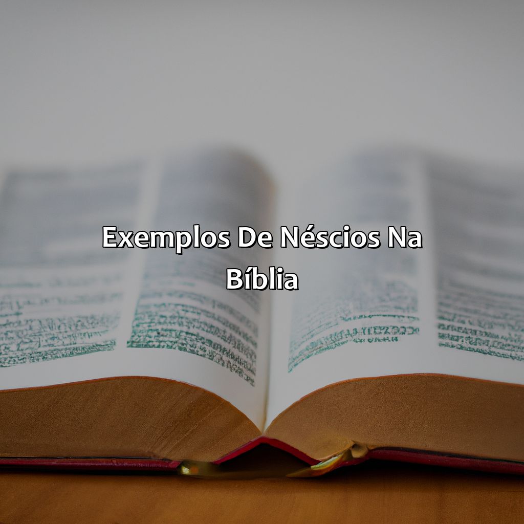 Exemplos de Néscios na Bíblia-o que significa néscio na bíblia, 