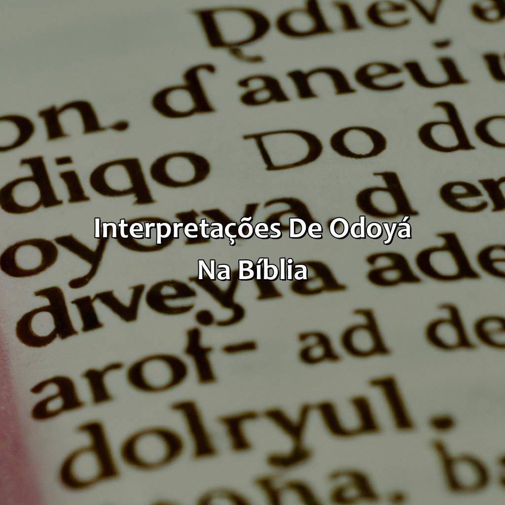 Interpretações de Odoyá na Bíblia-o que significa odoyá na bíblia, 