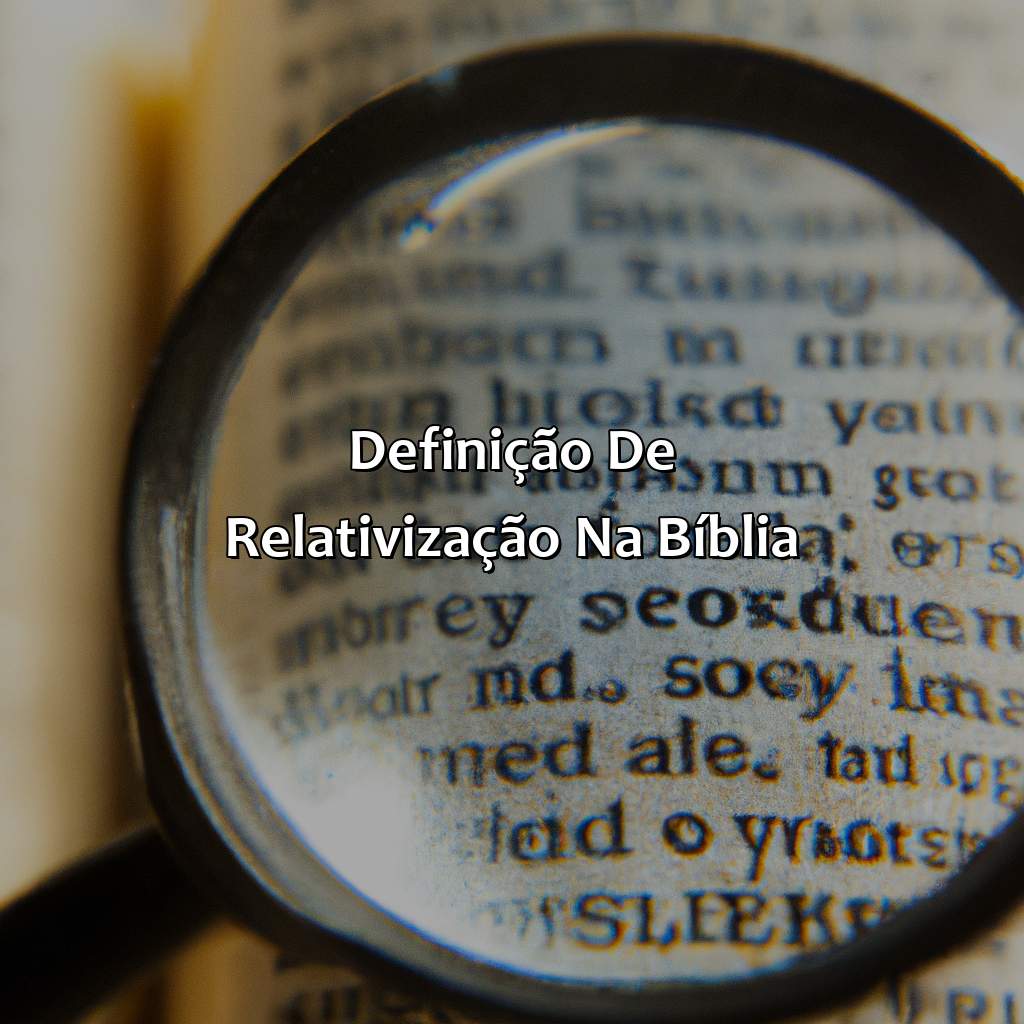 Definição de relativização na Bíblia-o que significa relativização na bíblia, 