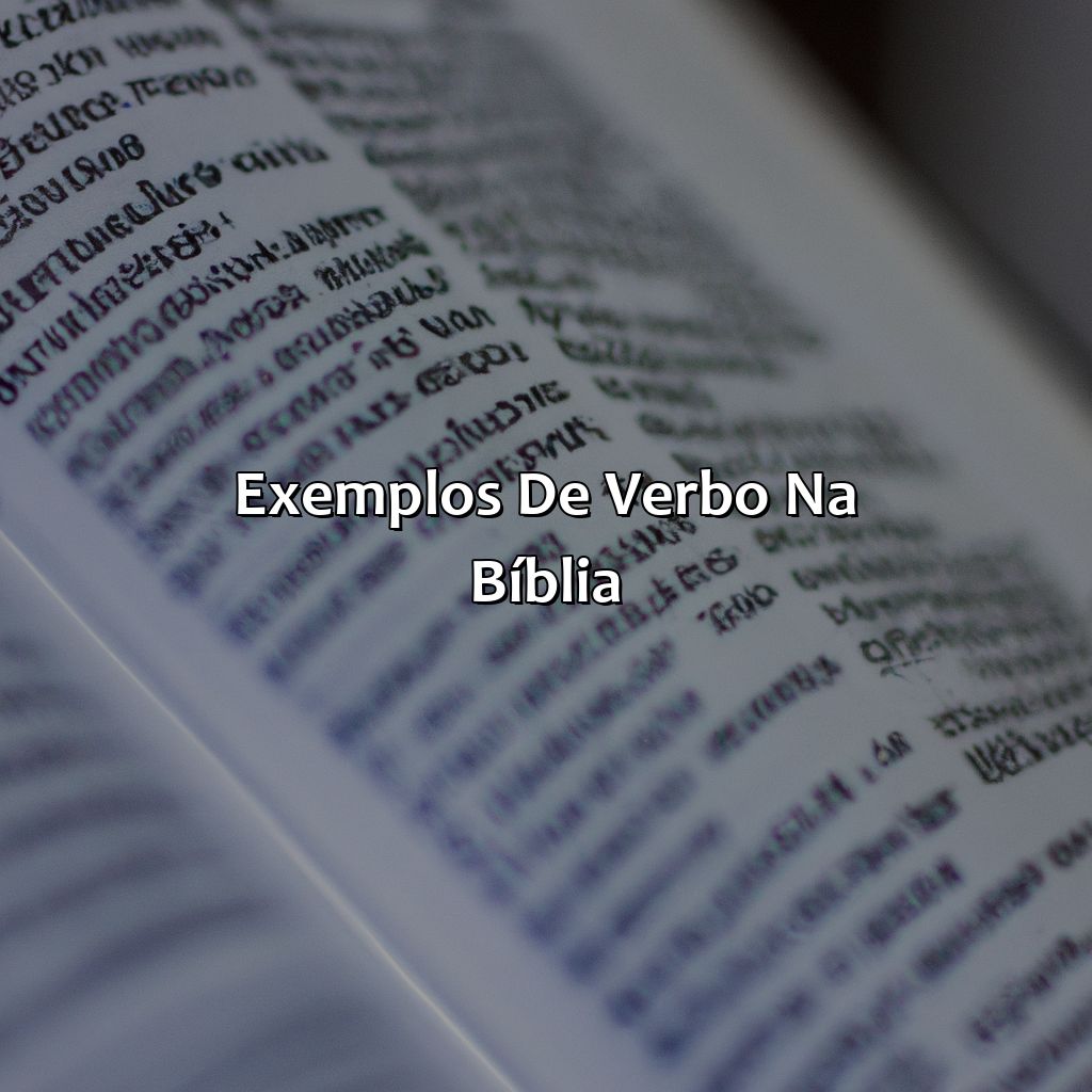 Exemplos de Verbo na Bíblia-o que significa verbo na bíblia, 