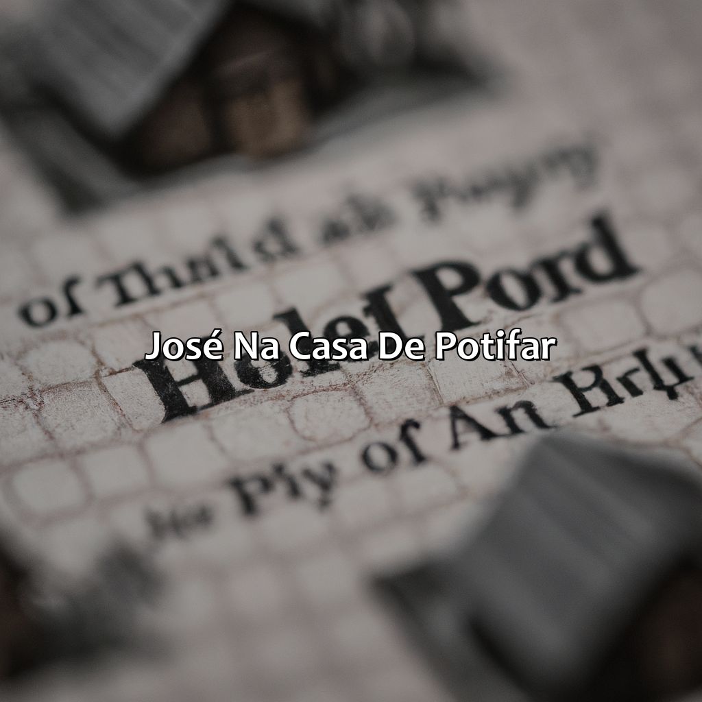 José na casa de Potifar-onde começa a história de josé na bíblia, 