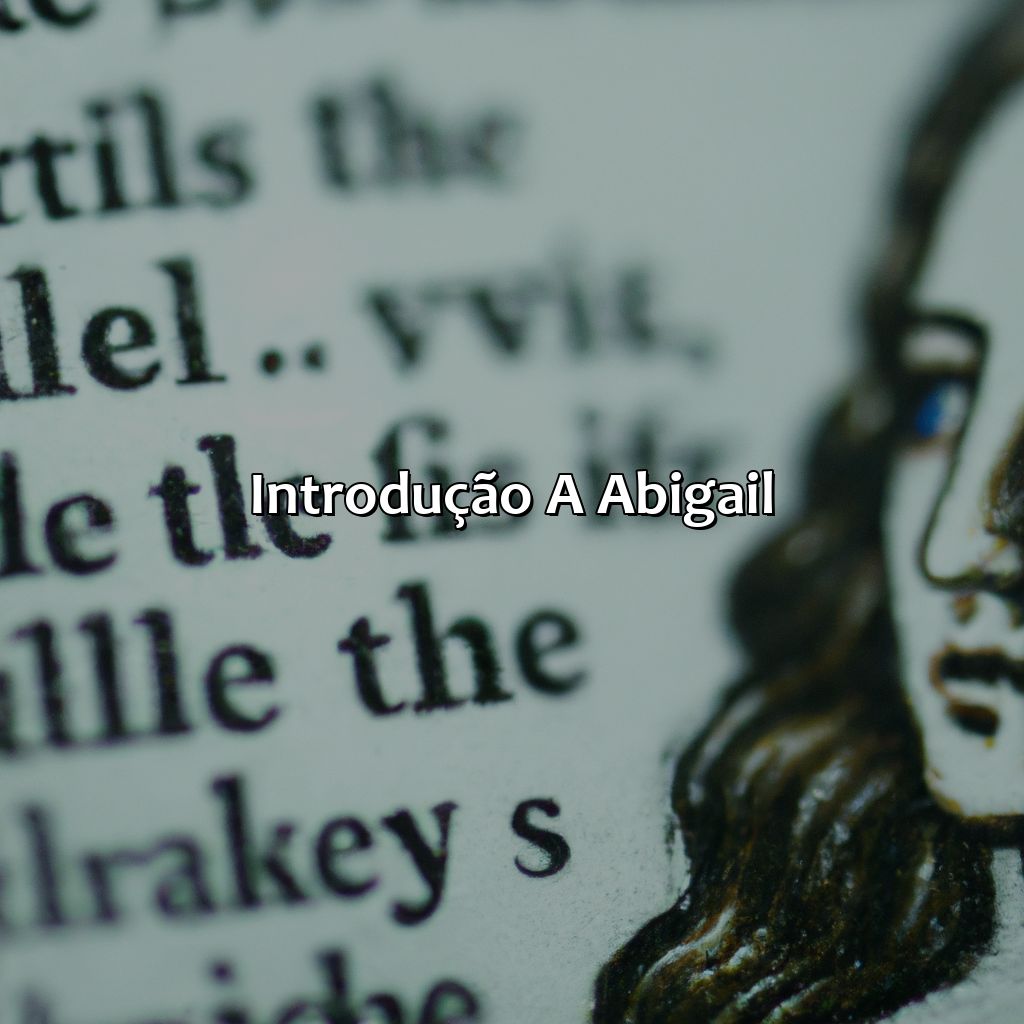 Introdução a Abigail-onde fala de abigail na bíblia, 