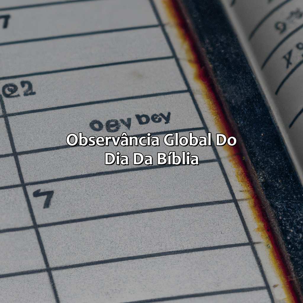 Observância Global do Dia da Bíblia-qual é o dia da bíblia, 