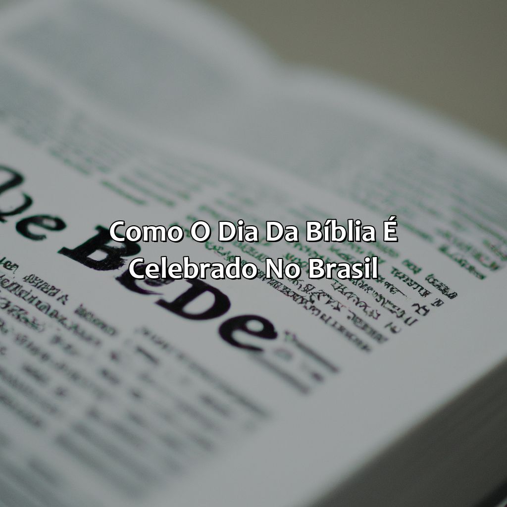 Como o Dia da Bíblia é celebrado no Brasil-qual o dia da bíblia, 