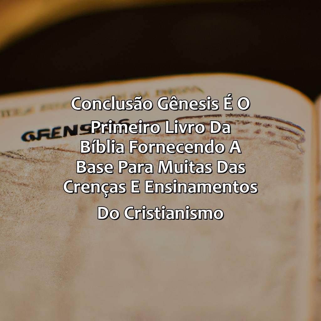 Conclusão: Gênesis é o primeiro livro da Bíblia, fornecendo a base para muitas das crenças e ensinamentos do Cristianismo.-qual o primeiro livro da bíblia, 