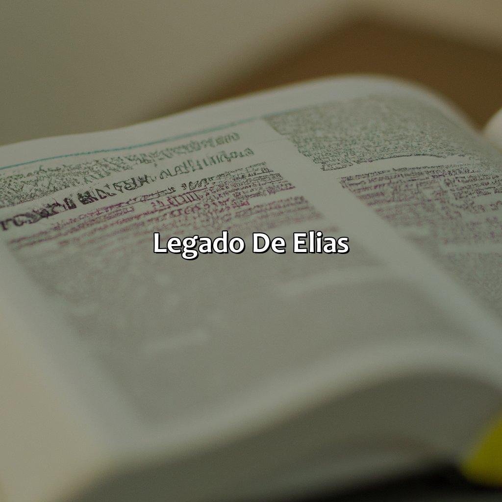 Legado de Elias-quem é elias na bíblia, 