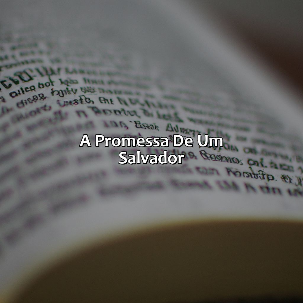 A Promessa de um Salvador-quem é o filho da promessa na bíblia, 
