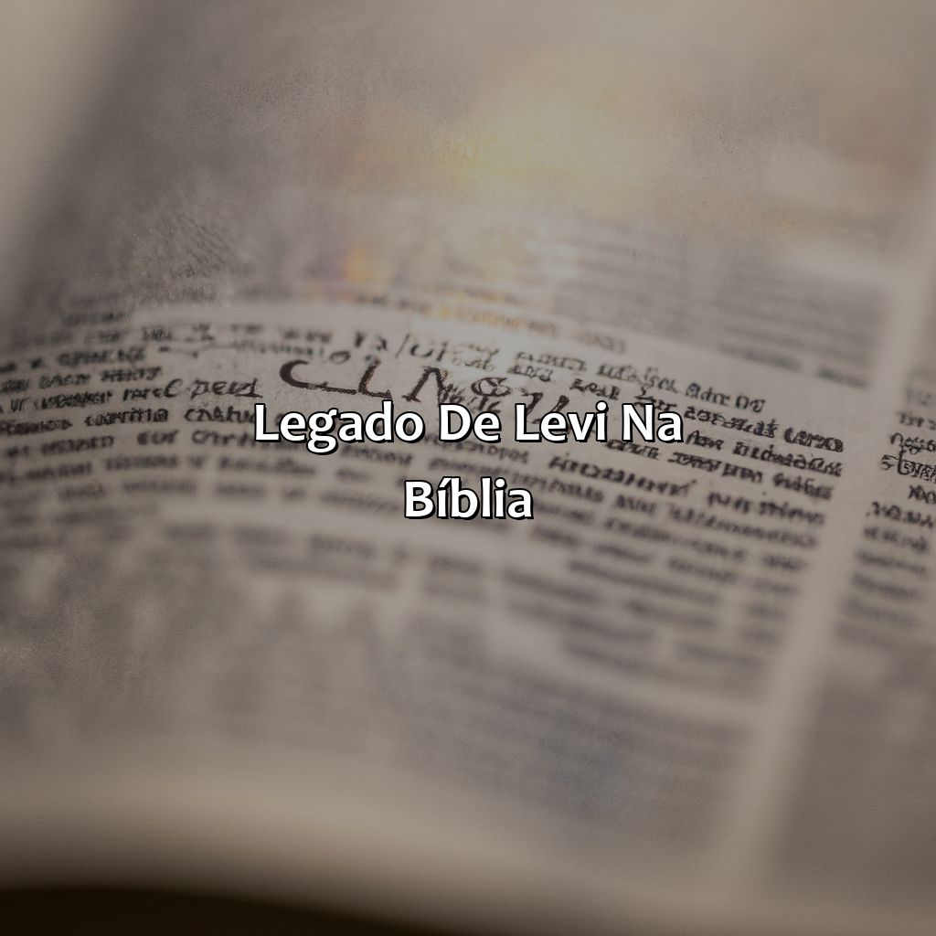 Legado de Levi na Bíblia-quem era levi na bíblia, 