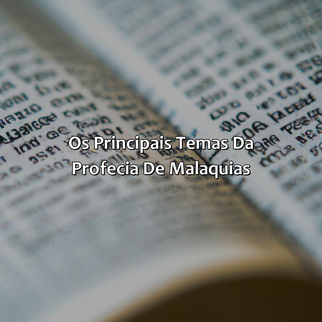 Os principais temas da profecia de Malaquias-quem era malaquias na bíblia, 