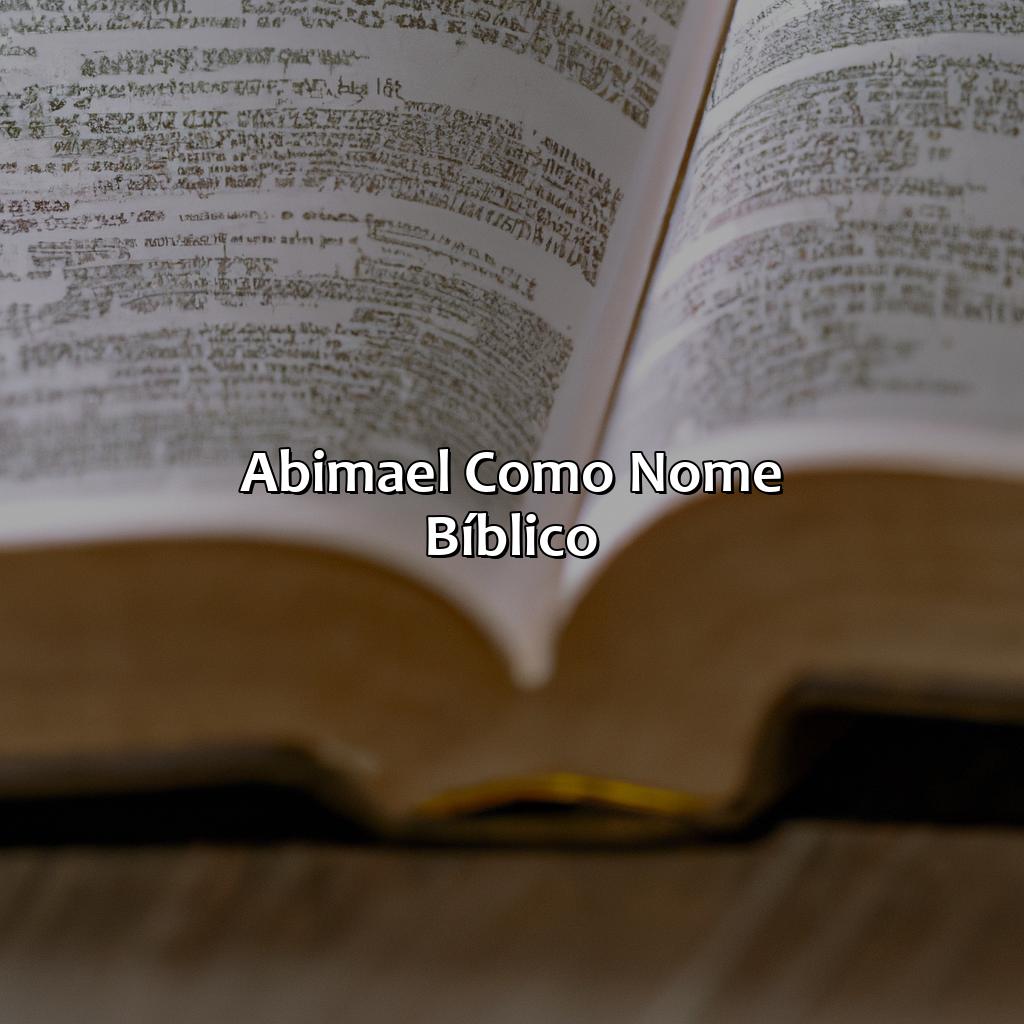 Abimael como nome bíblico.-quem foi abimael na bíblia, 