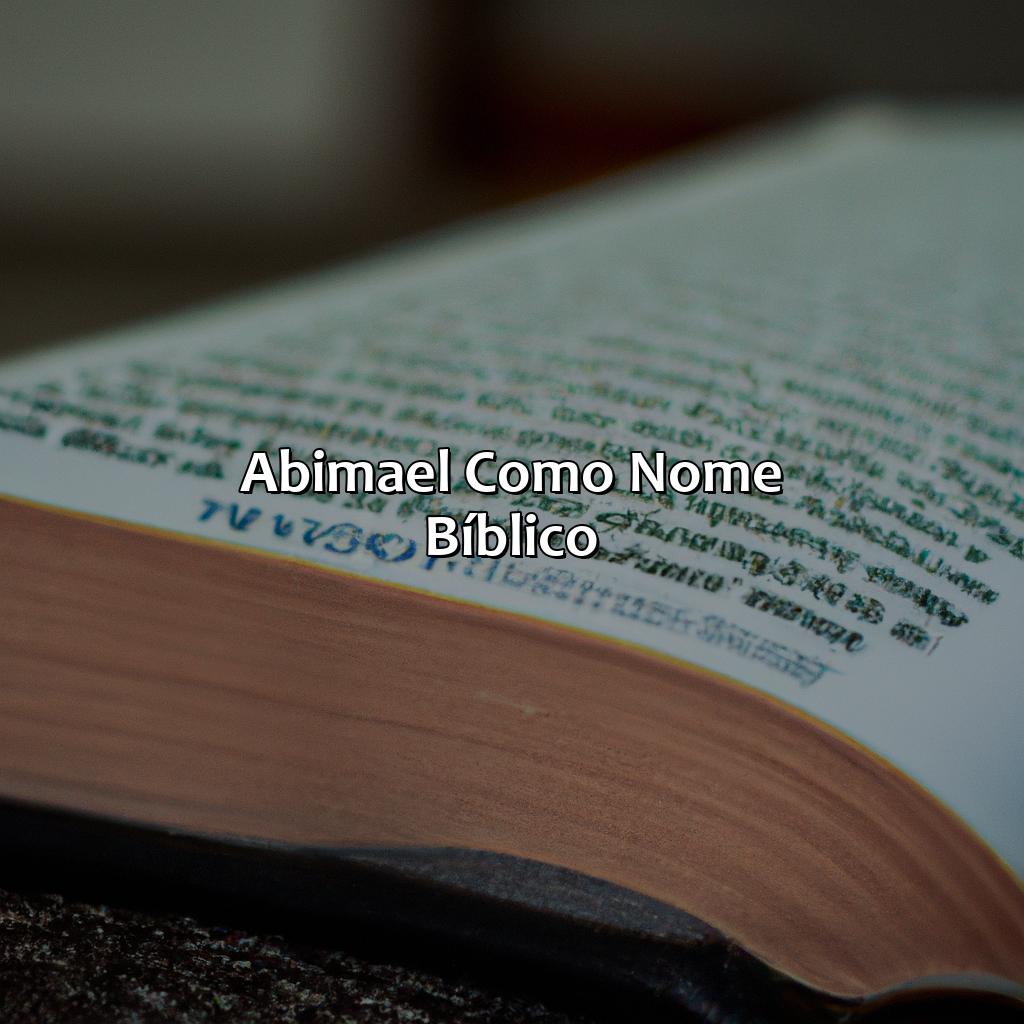 Abimael como nome bíblico.-quem foi abimael na bíblia, 