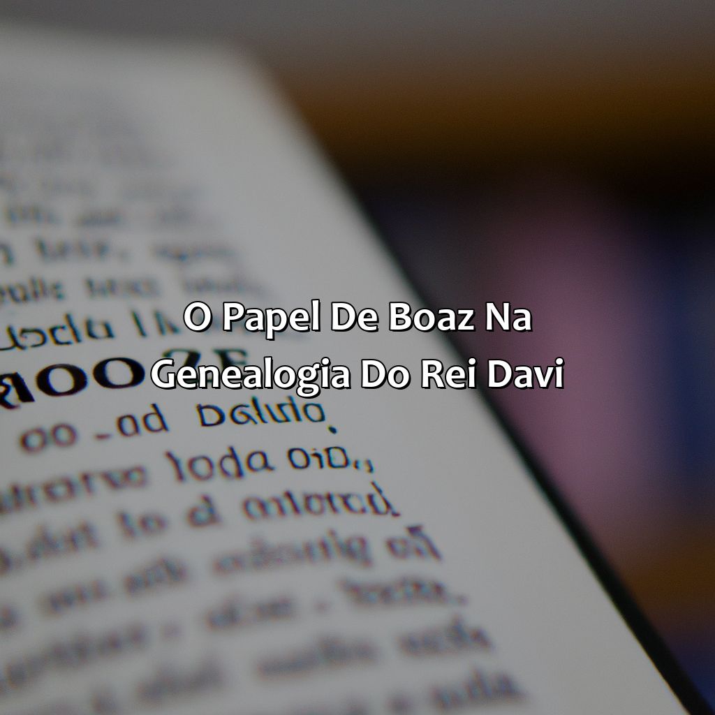 O papel de Boaz na genealogia do rei Davi-quem foi boaz na bíblia, 
