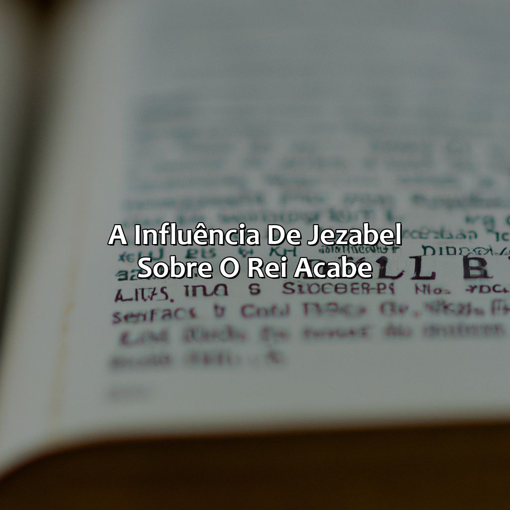 A Influência de Jezabel sobre o Rei Acabe-quem foi jezabel na bíblia, 
