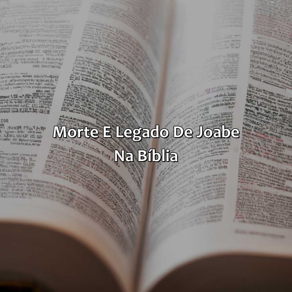 Morte e Legado de Joabe na Bíblia-quem foi joabe na bíblia, 