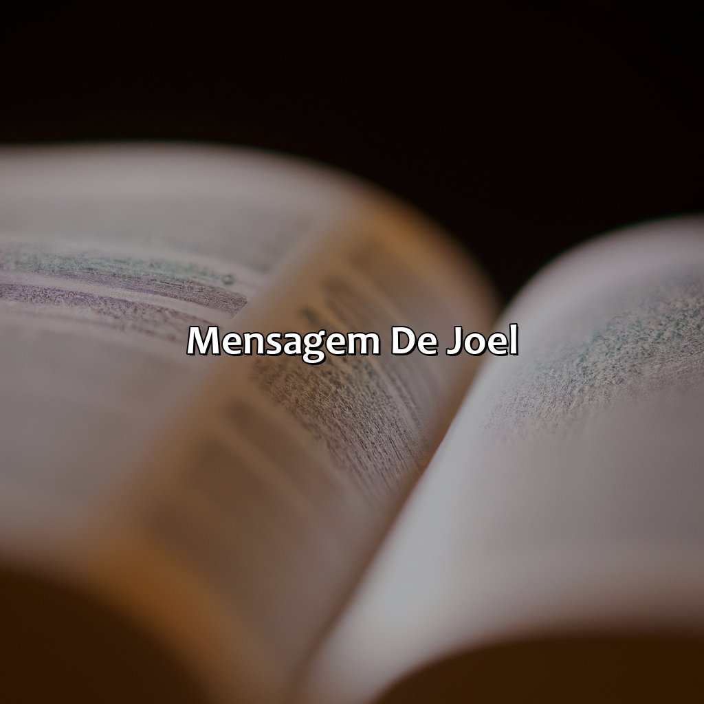 Mensagem de Joel-quem foi joel na bíblia, 