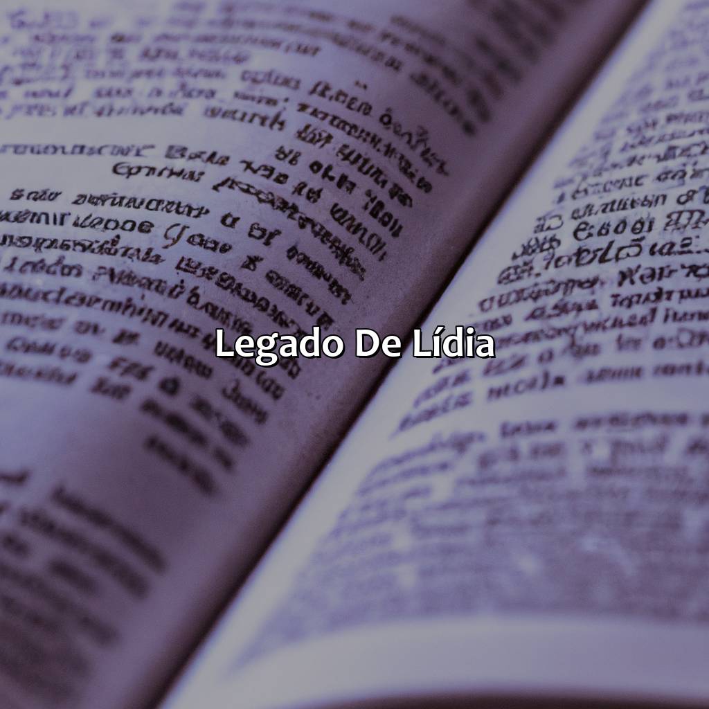 Legado de Lídia-quem foi lidia na bíblia, 