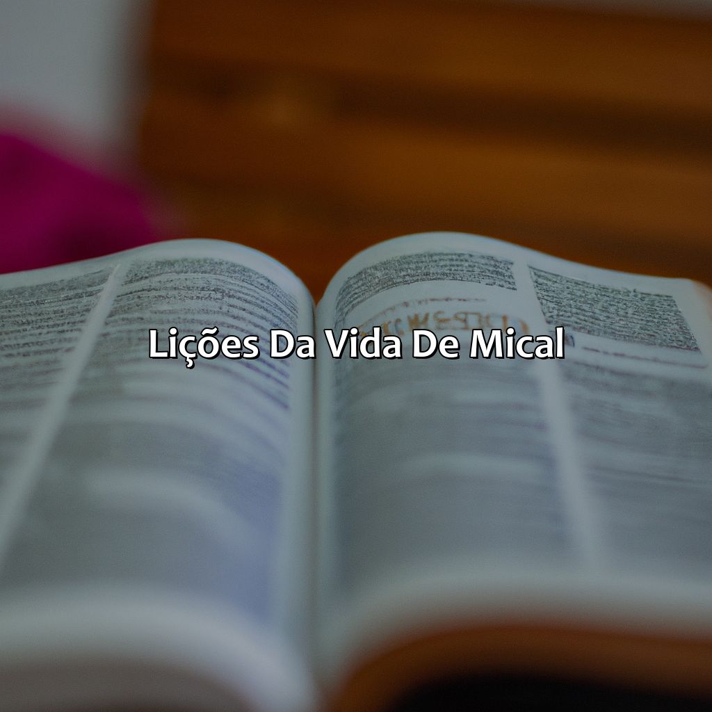 Lições da vida de Mical-quem foi mical na bíblia, 