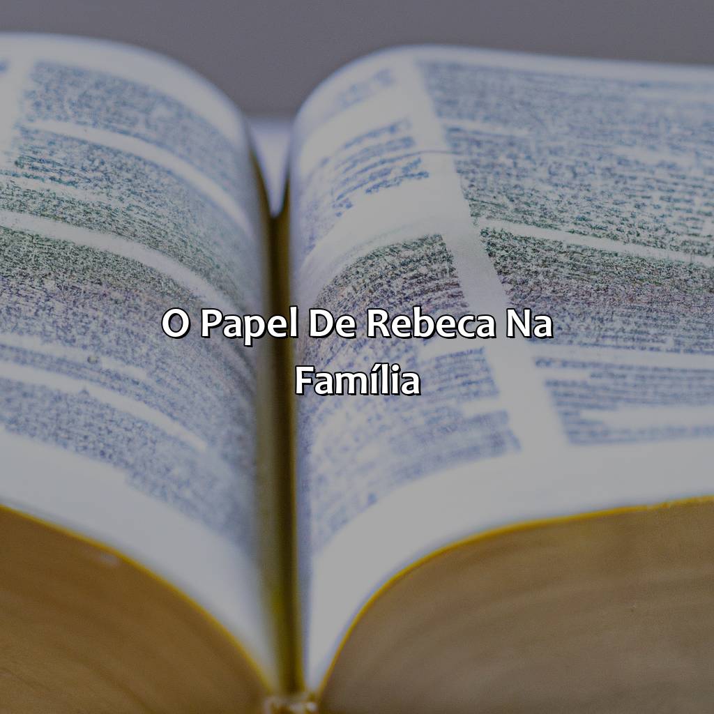 O papel de Rebeca na família-quem foi rebeca na bíblia, 