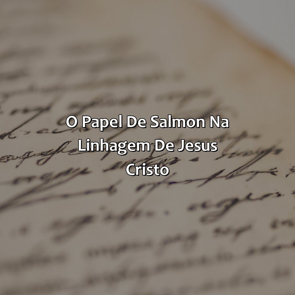O papel de Salmon na linhagem de Jesus Cristo-quem foi salmon na bíblia, 
