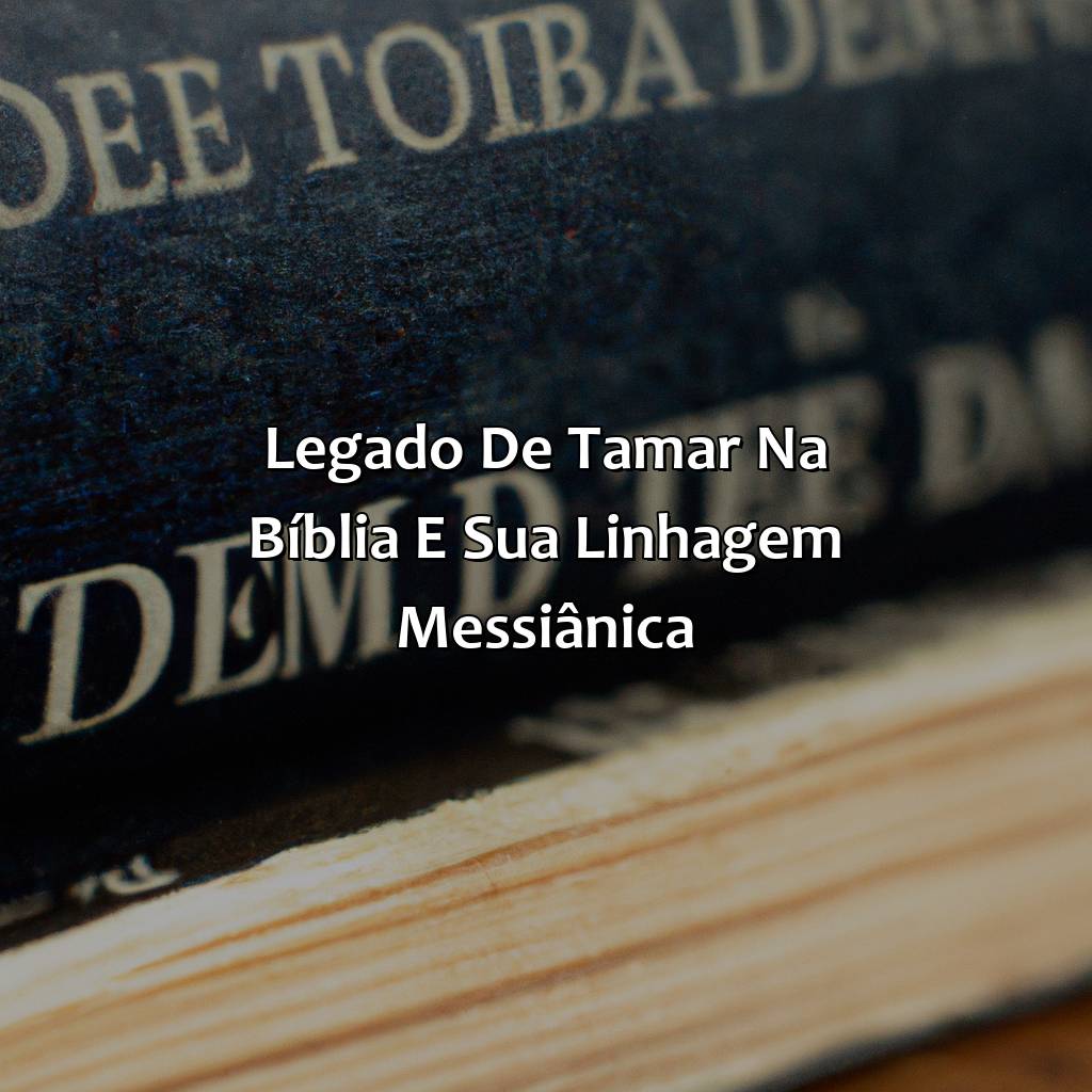 Legado de Tamar na Bíblia e sua linhagem messiânica-quem foi tamar na bíblia, 