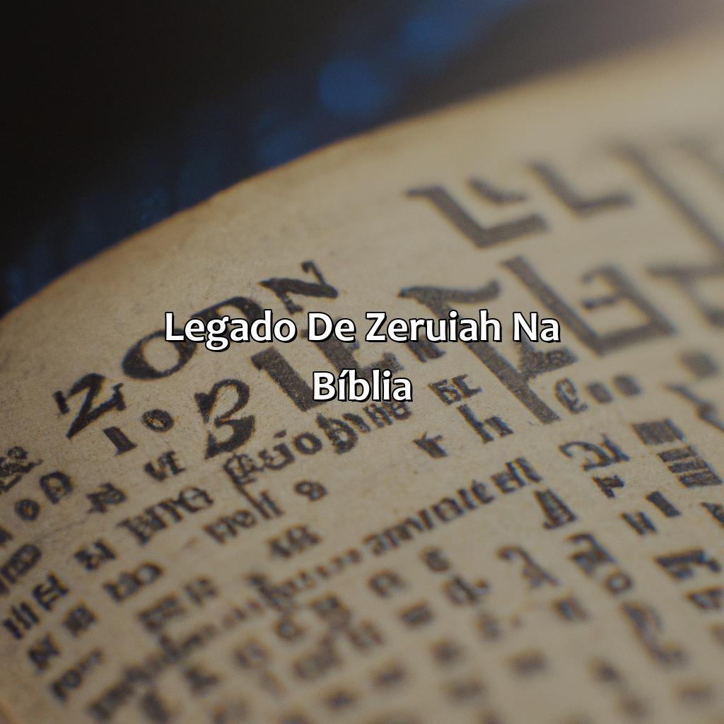 Legado de Zeruiah na Bíblia.-quem foi zeruia na bíblia, 